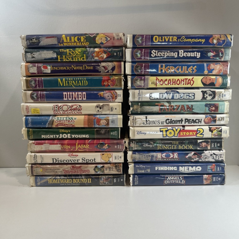 Lot of 24 Disney VHS Tapes 2 Black Diamond Classics Untested READ
